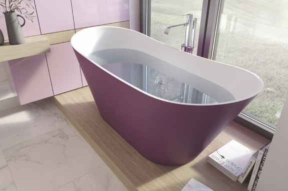 Ванна каменная белая Holbi Afina SCW Solid Surface