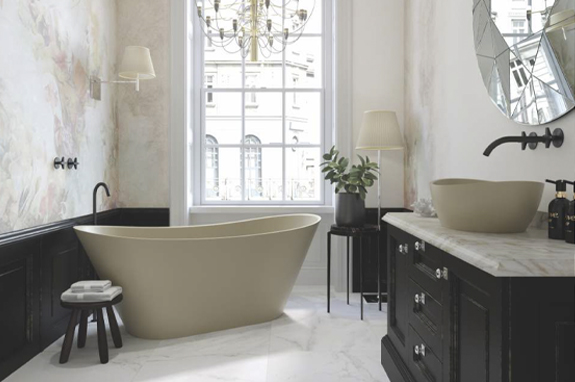 Ванна каменная белая Holbi Afina SCW Solid Surface