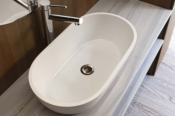 Раковина каменная белая Holbi Mercury SCW Solid Surface