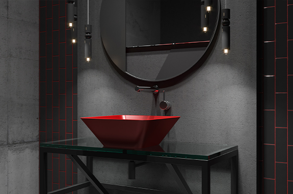 Раковина каменная бетон Holbi Saturn NC Solid Surface