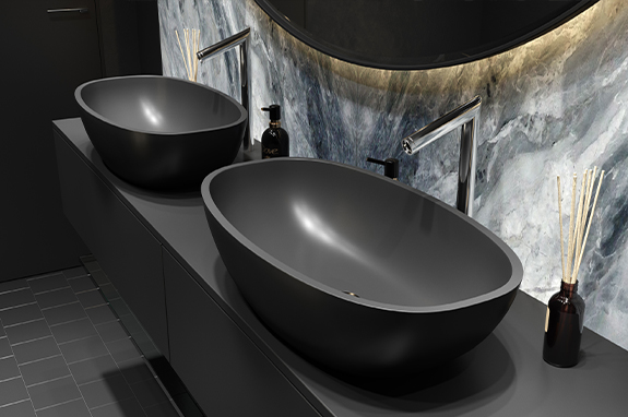 Раковина каменная бетон Holbi Tefia NC Solid Surface