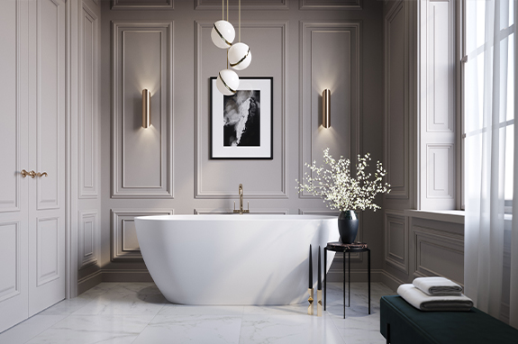 Ванна каменная белая Holbi Venus SCW Solid Surface