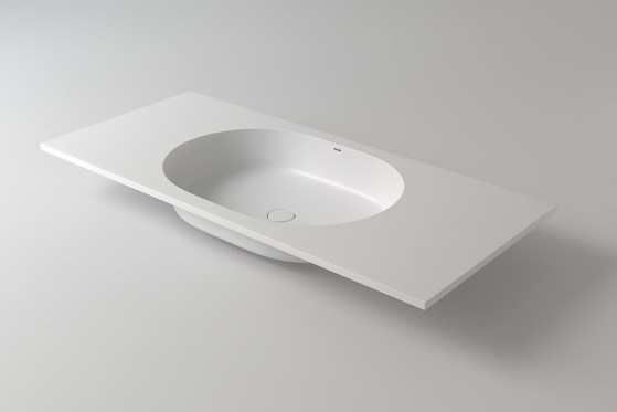 Столешница каменная белая Holbi Ariel 100 SCW Solid Surface